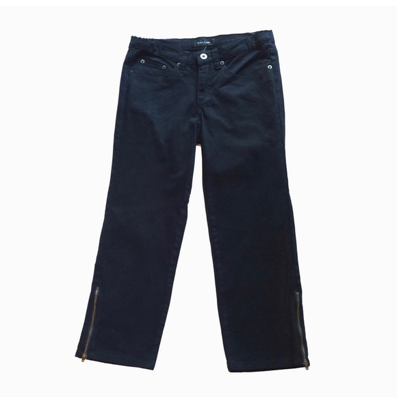 Karen Kane crop black jean pant, zipper bottom - Picture 1 of 3